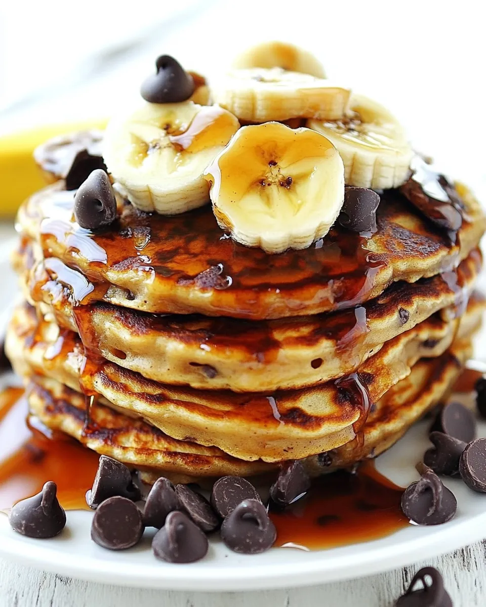 Delicious Malted Chocolate Chip Banana Pancakes image