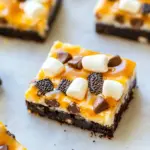 Homemade Marshmallow Caramel Oreo Cookie SMores Bars photo