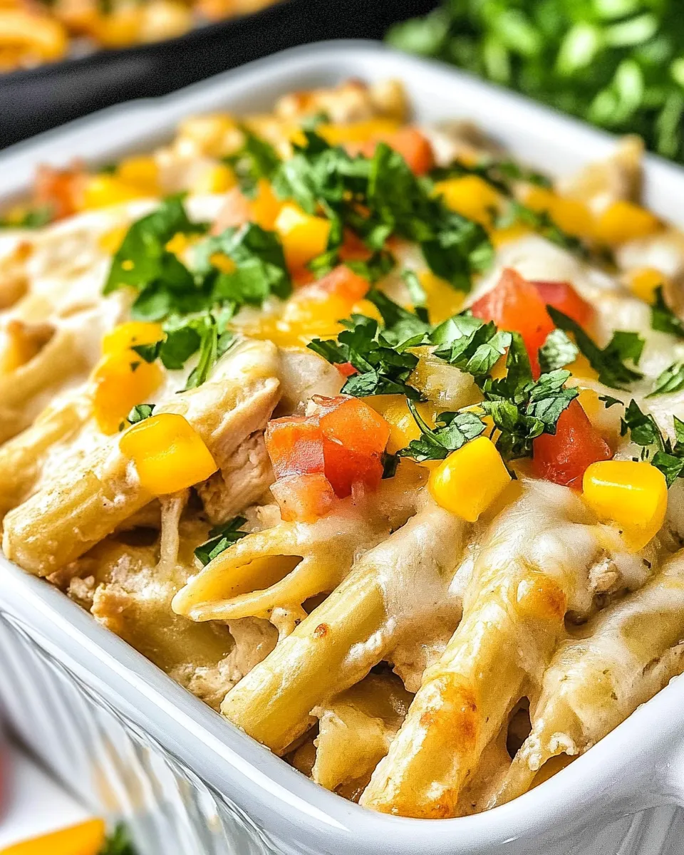 Delicious Mexican Chicken Alfredo Casserole shot