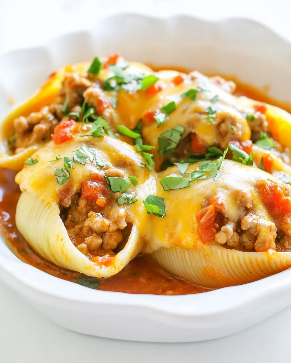Delicious Mexican Stuffed Shells shot