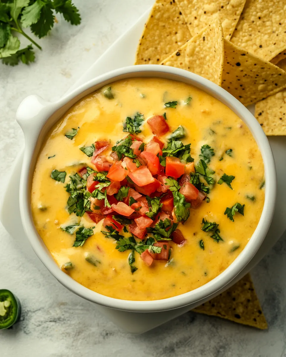 Delicious Microwave Queso Dip shot