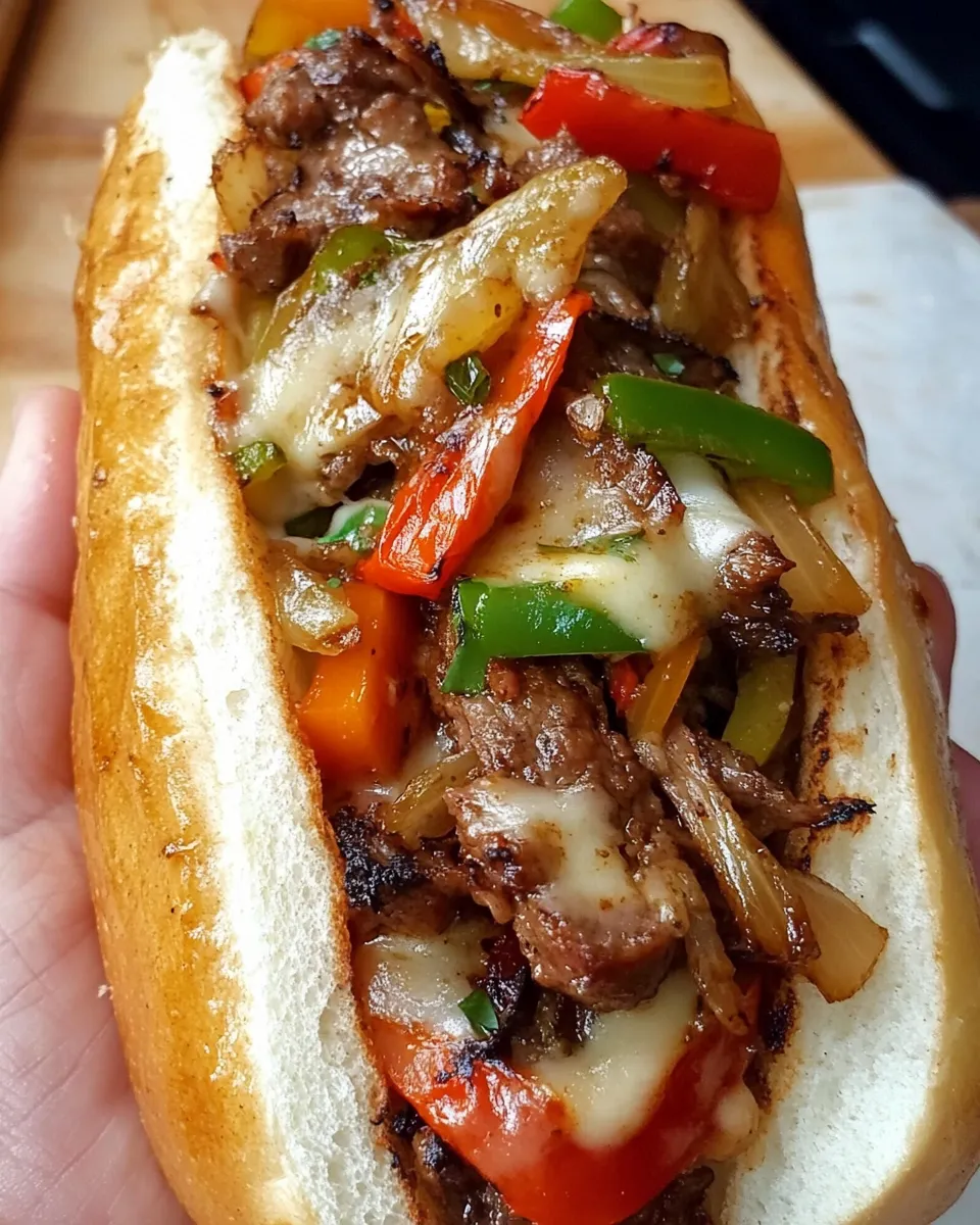 Delicious Milanese Philly Cheesesteak shot