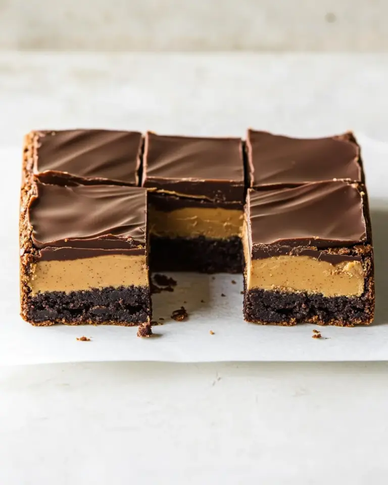 Homemade Milk Chocolate & Peanut Butter Ganache Brownies photo