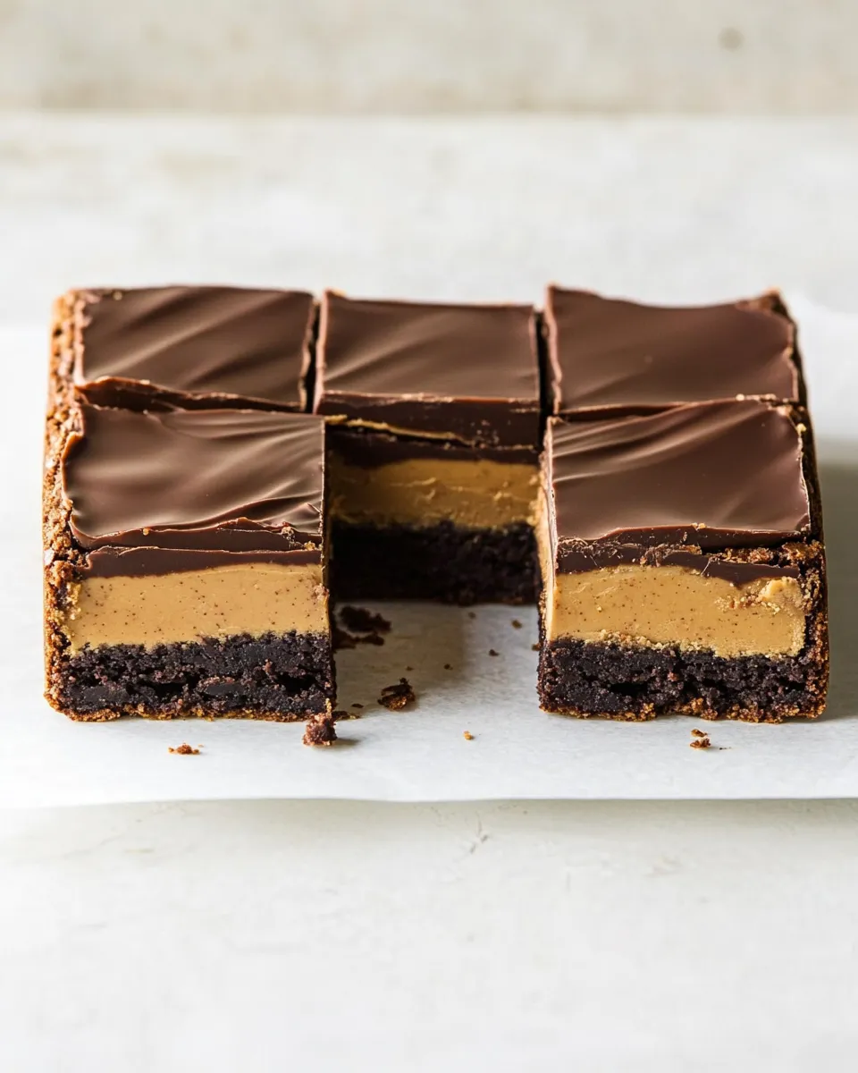Homemade Milk Chocolate & Peanut Butter Ganache Brownies photo