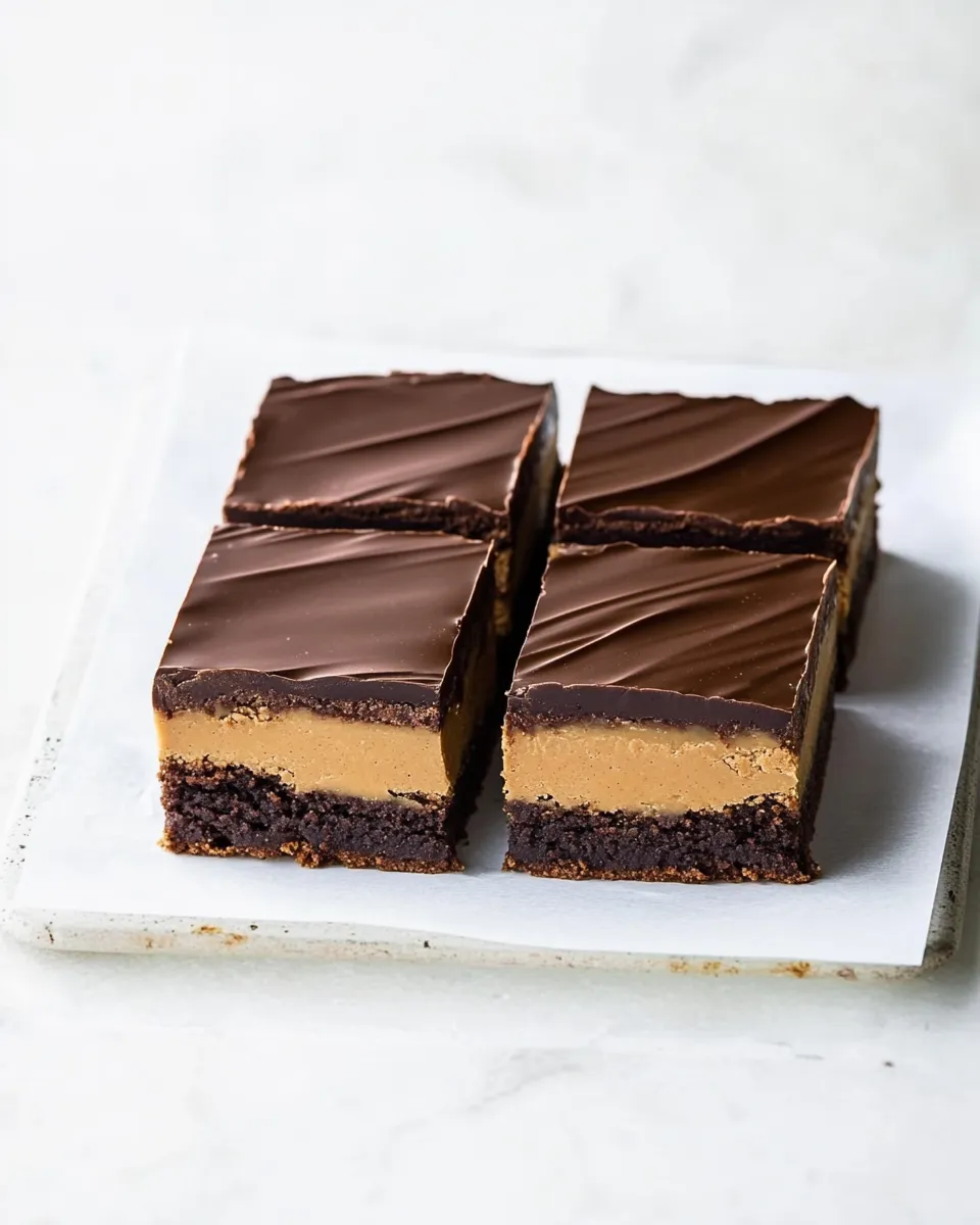 Easy Milk Chocolate & Peanut Butter Ganache Brownies recipe photo