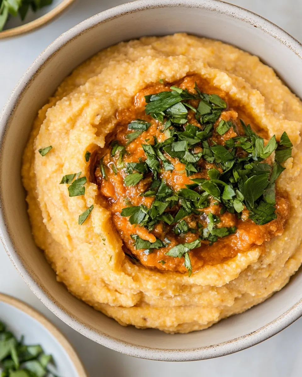 Easy Millet Polenta with Romesco recipe image