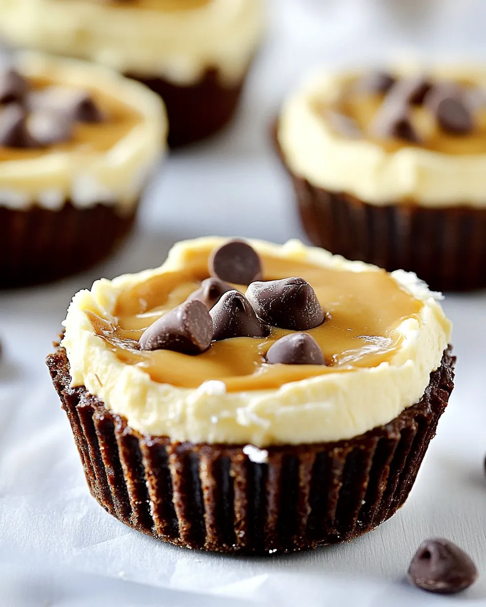 Delicious Mini No Bake Chocolate Peanut Butter Cheesecakes shot