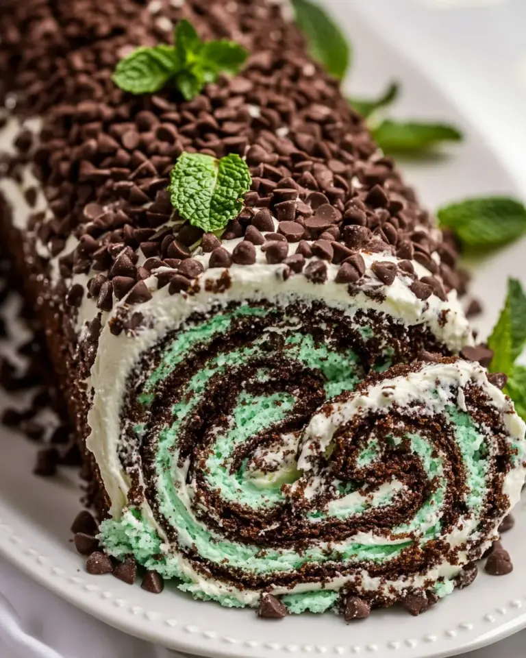 Homemade Mint Chip Cake Roll photo