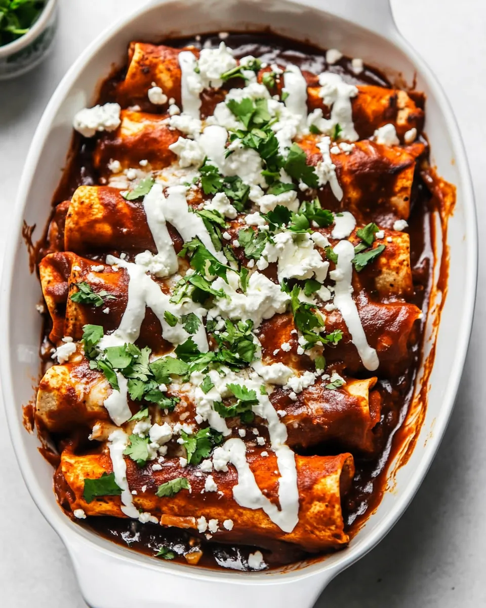 Easy Mole Enchiladas food shot