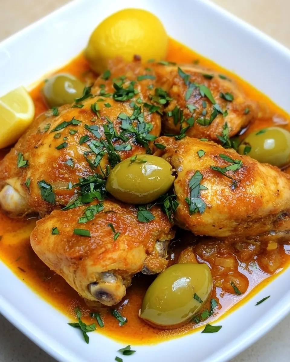 Homemade Moroccan Lemon Chicken with Olives photo