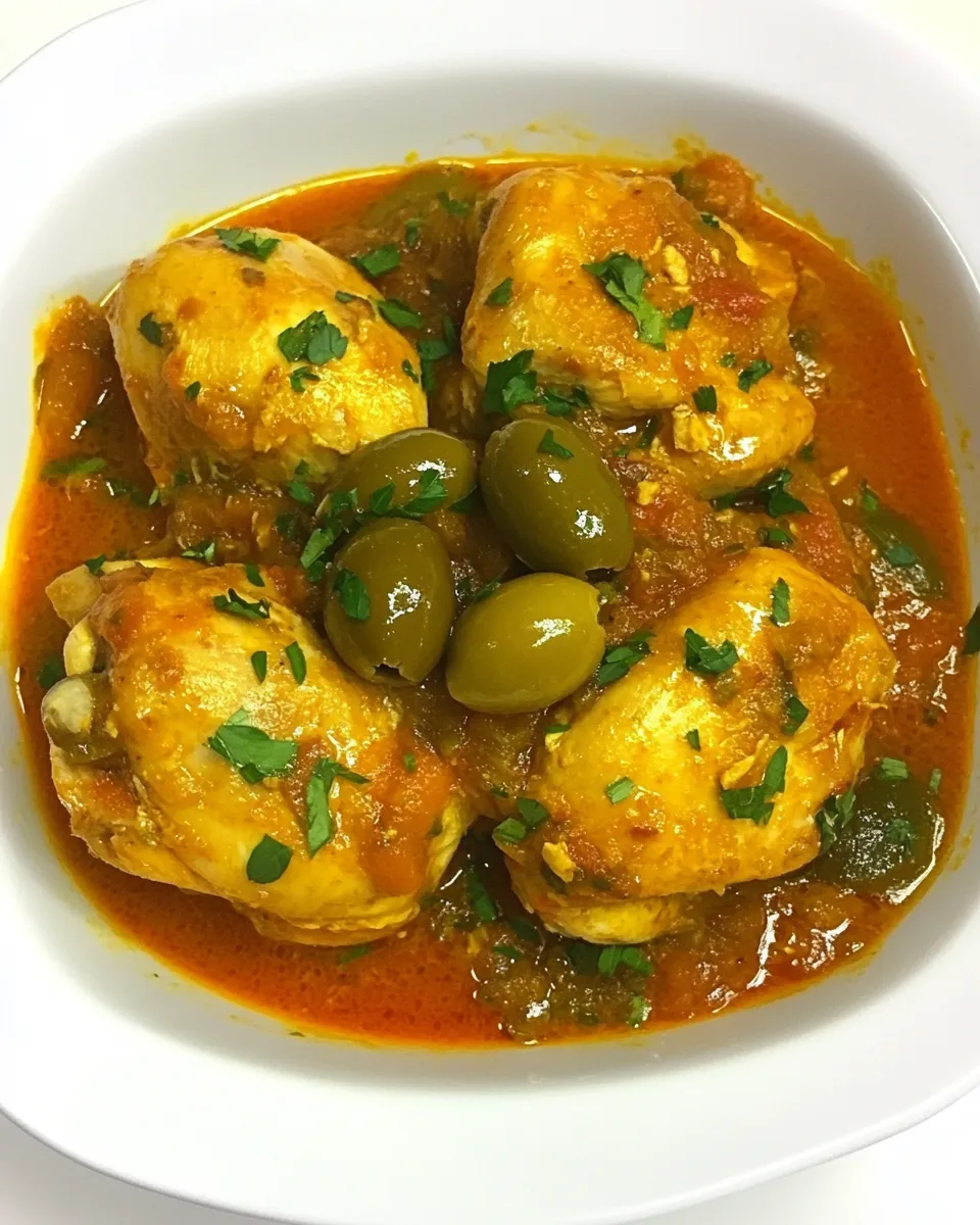 Delicious Moroccan Lemon Chicken with Olives shot
