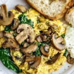 Homemade Mushroom-Spinach Scrambled Eggs photo