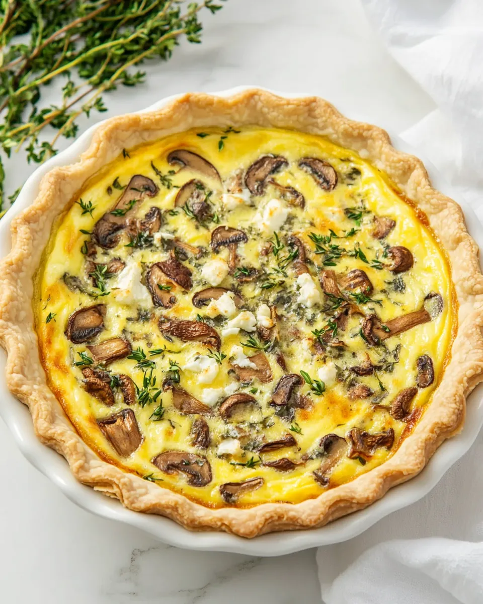 Homemade Mushroom and Goat Cheese Quiche photo
