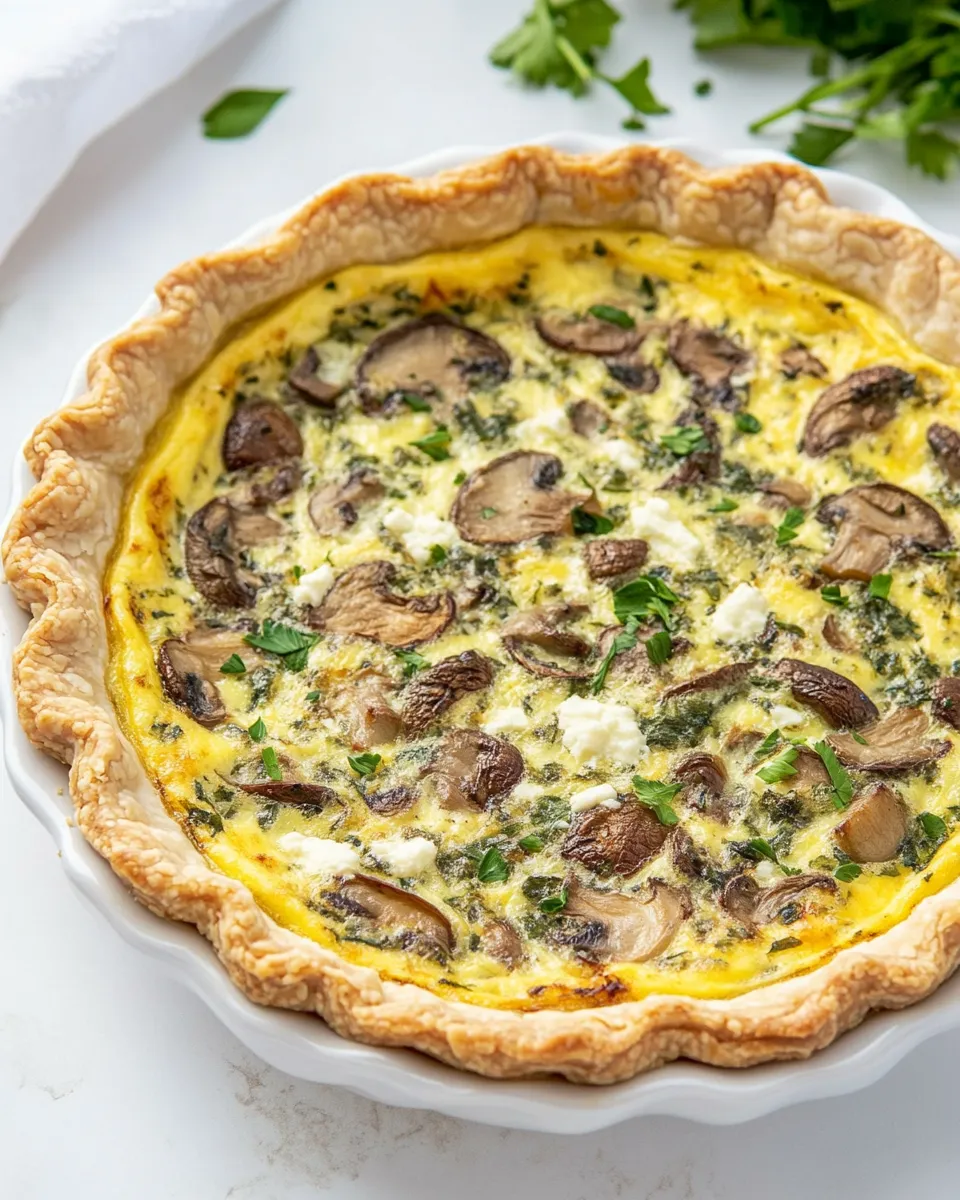 Classic Mushroom and Goat Cheese Quiche image