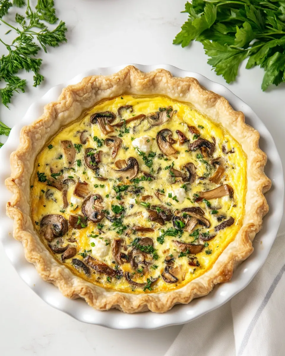 Easy Mushroom and Goat Cheese Quiche recipe photo