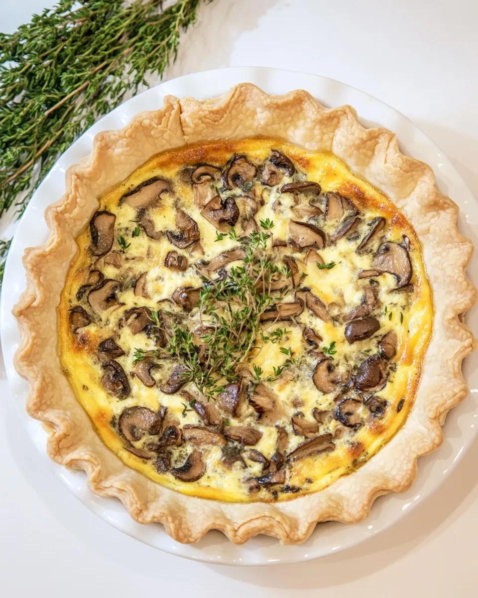 Delicious Mushroom and Goat Cheese Quiche shot