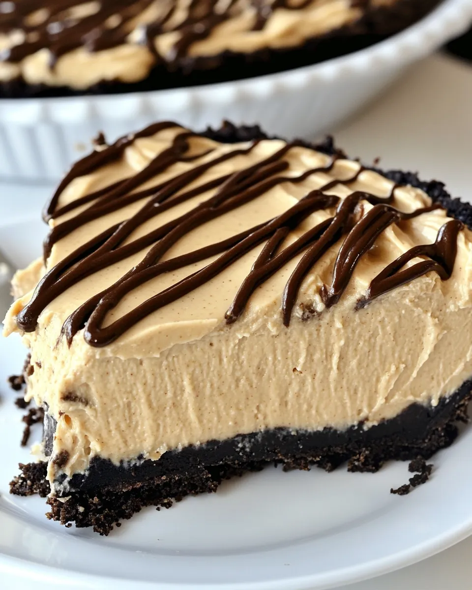 Delicious No-Bake Creamy Peanut Butter Pie shot