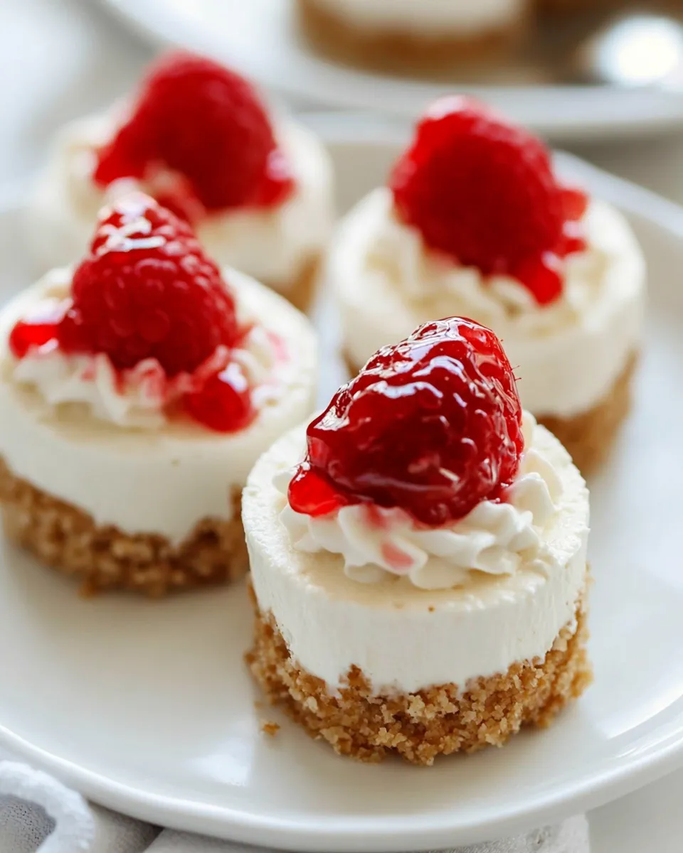 Delicious No-Bake Mini Cheesecakes Recipe food shot