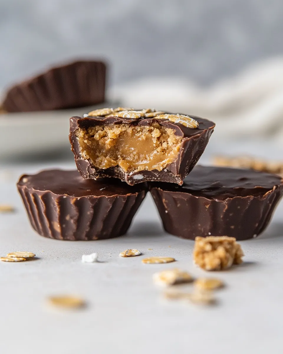 Healthy No-Bake Oatmeal Peanut Butter Cups image