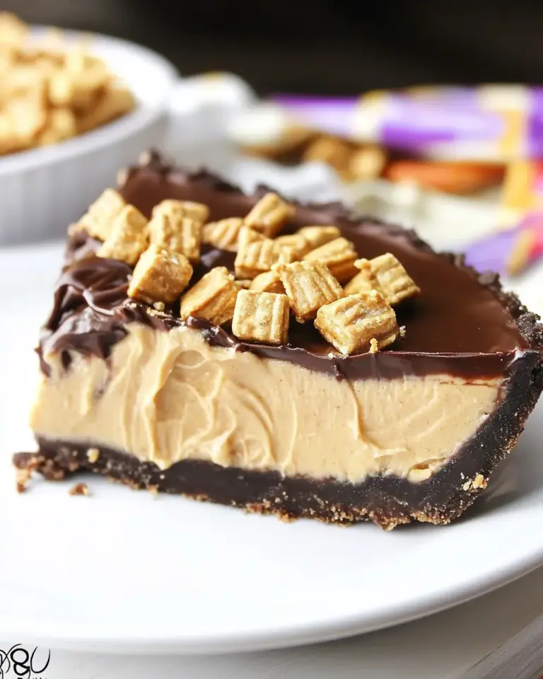 Easy No-Bake Peanut Butter Twix Pie photo
