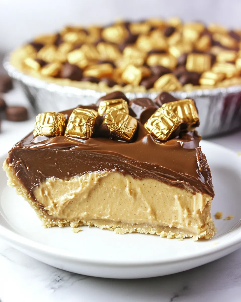 Delicious No-Bake Peanut Butter Twix Pie image