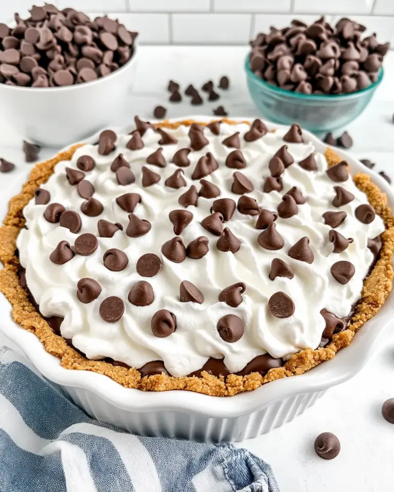 Homemade No Bake Chocolate Chip Cookie Pudding Pie photo