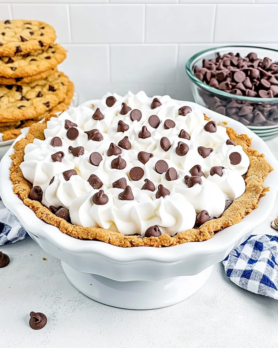 Classic No Bake Chocolate Chip Cookie Pudding Pie image