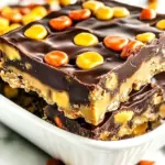 Easy No Bake Reeses Peanut Butter Bars photo