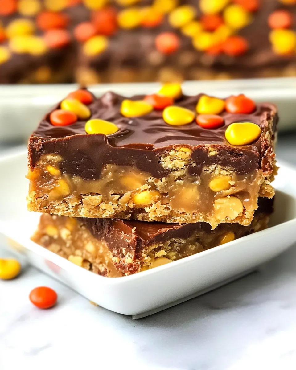 Homemade No Bake Reeses Peanut Butter Bars recipe photo