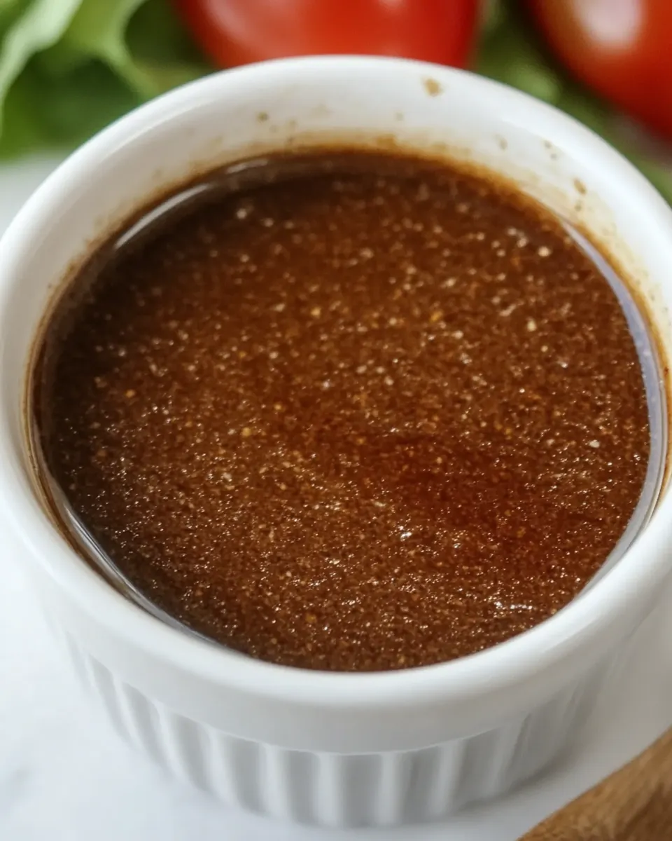 Delicious No Oil Balsamic Salad Dressing shot