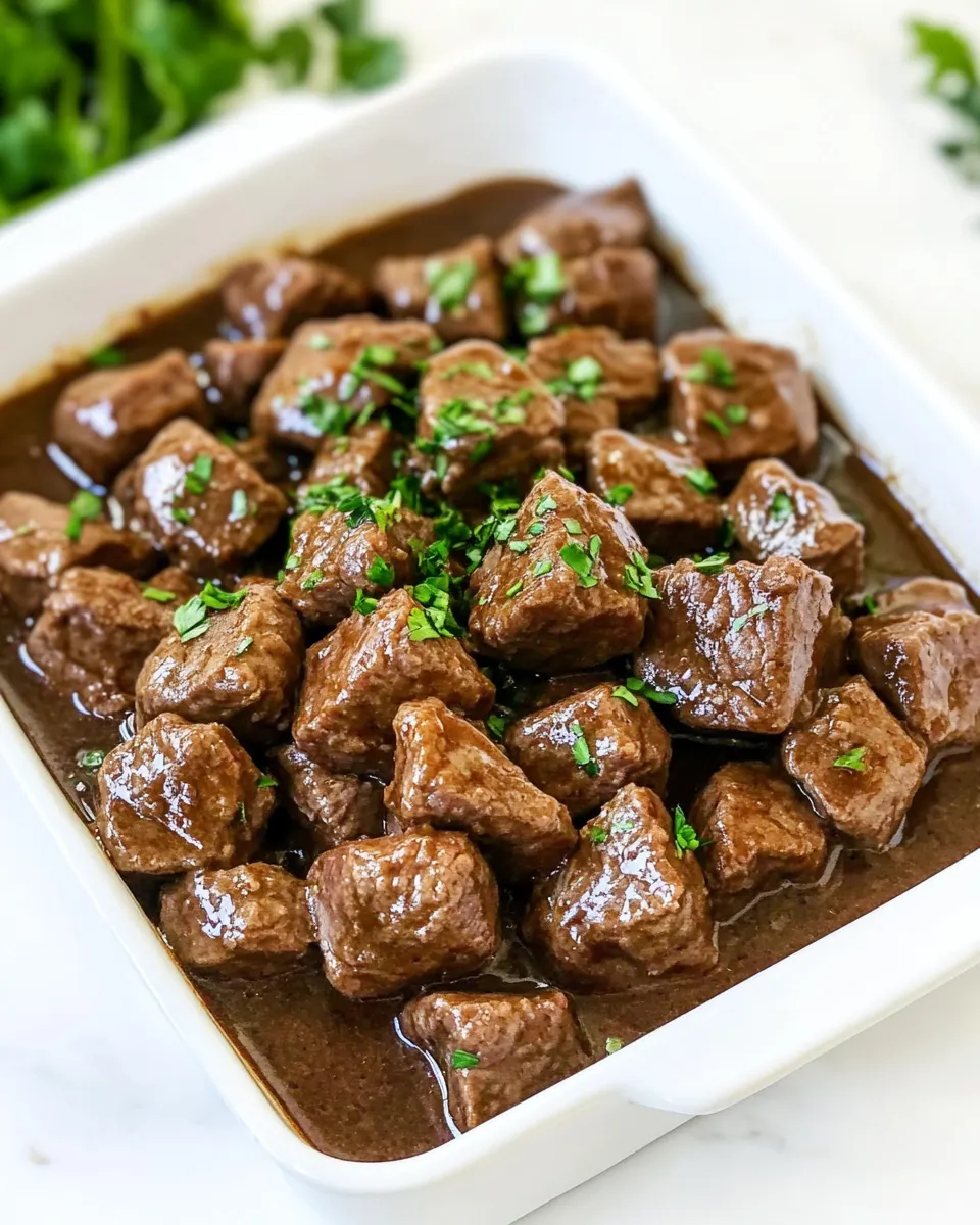 Classic No Peek Beef Tips recipe photo