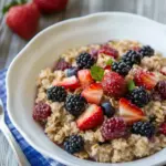 Homemade OATMEAL WITH BERRIES photo