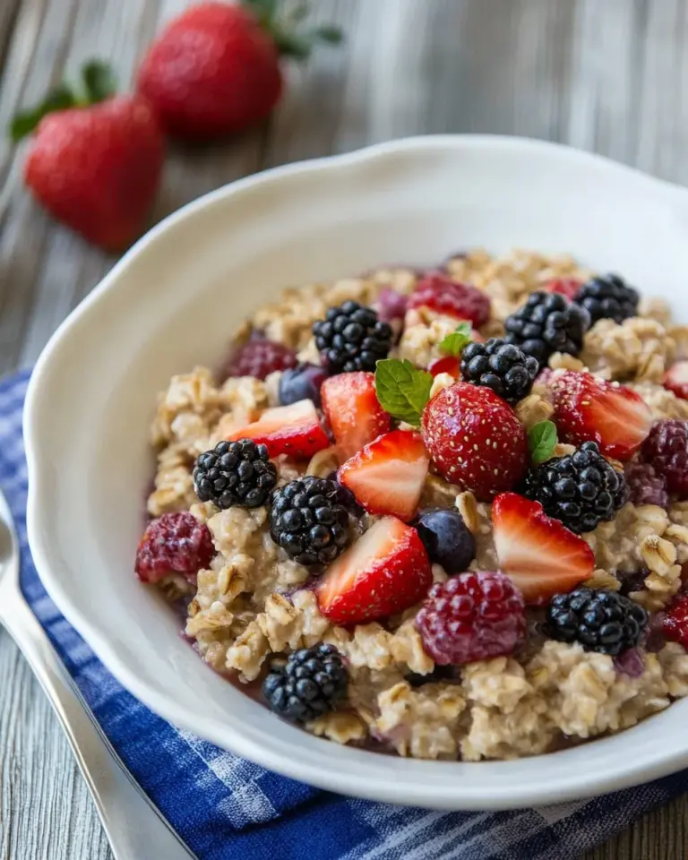 Homemade OATMEAL WITH BERRIES photo