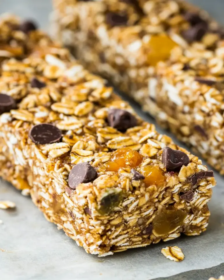 Homemade Oat & Fruit Chocolate Chip Granola Bars recipe photo