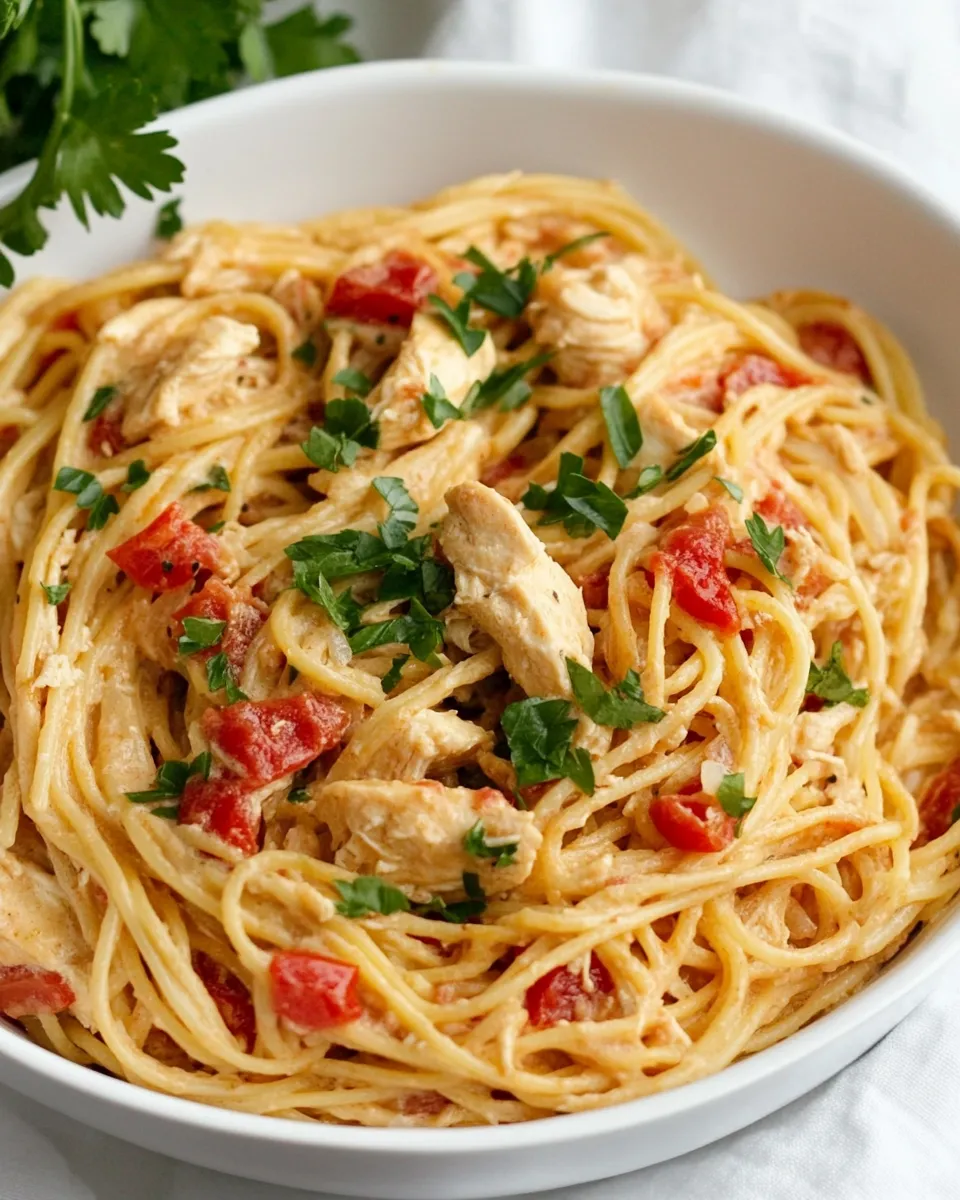 Delicious One-Pot Chicken Spaghetti shot