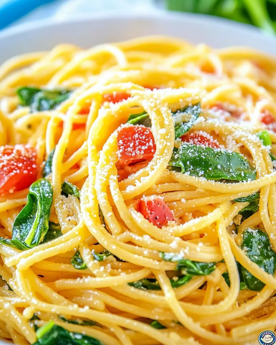 Delicious One-Pot Pasta with Spinach image