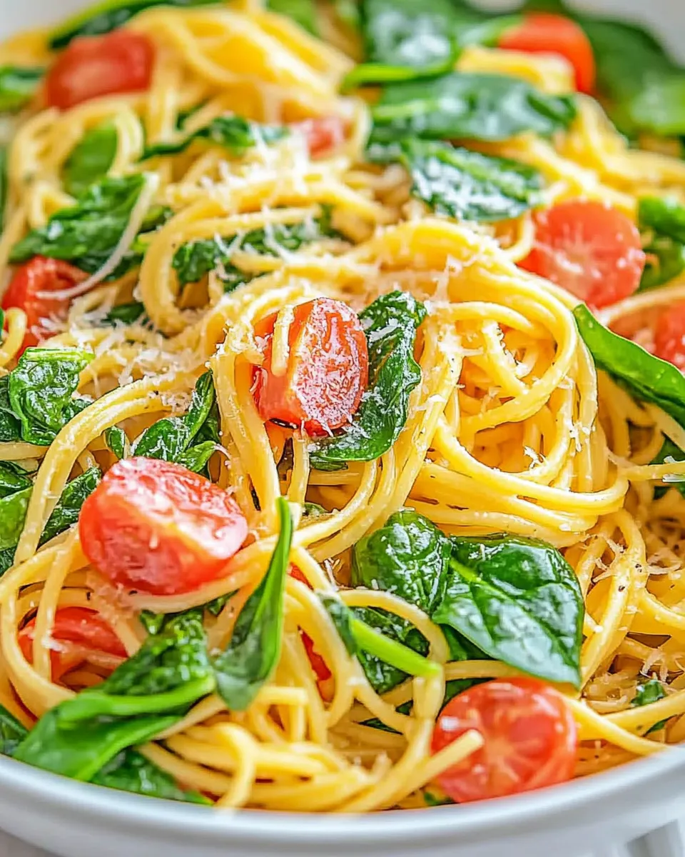 Healthy One-Pot Pasta with Spinach recipe photo