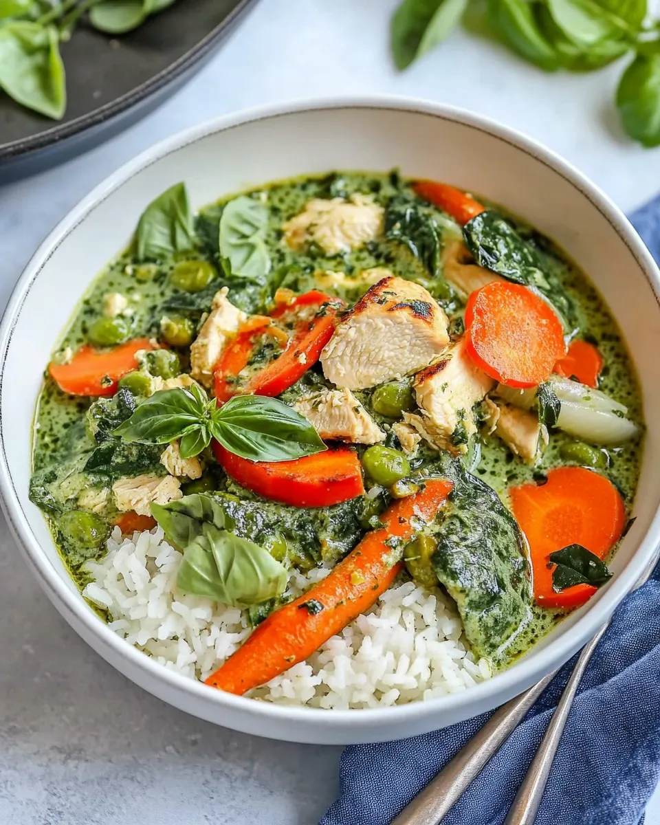 Homemade One-Skillet Chicken Green Curry with Rice recipe photo