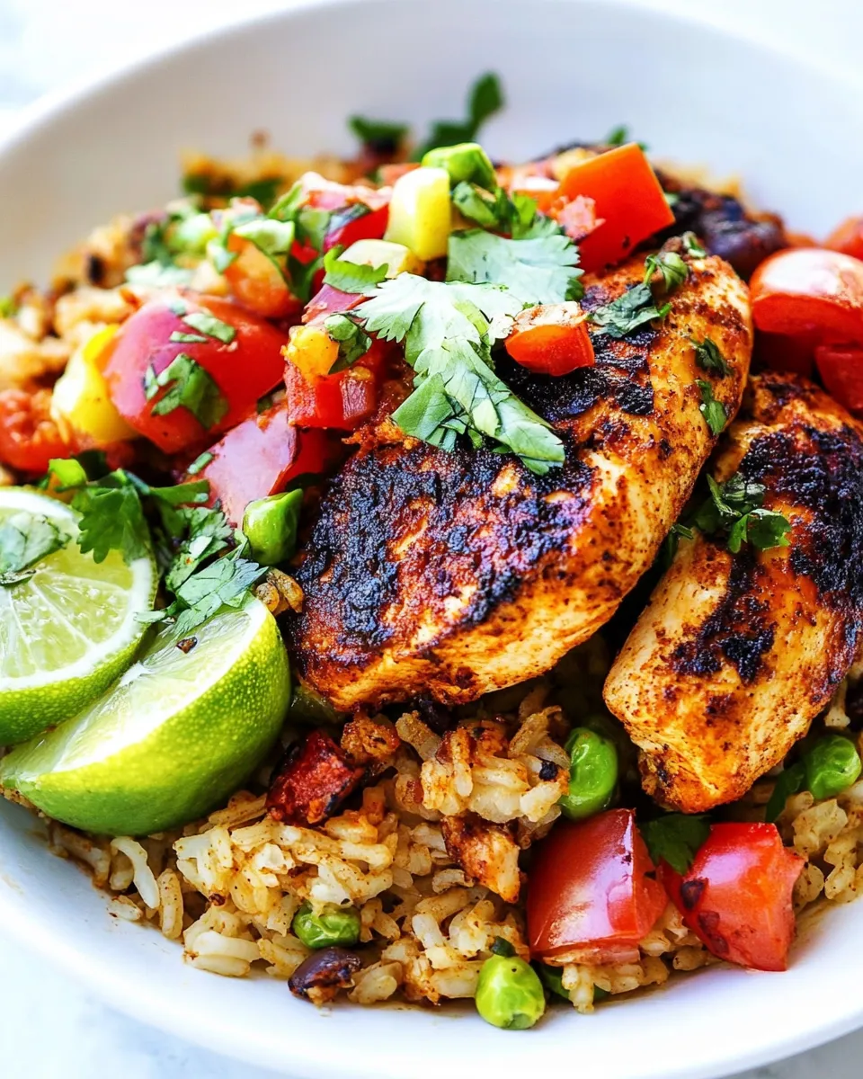 Delicious One Pan Southwest Blackened Cajun Chicken with Rice recipe image