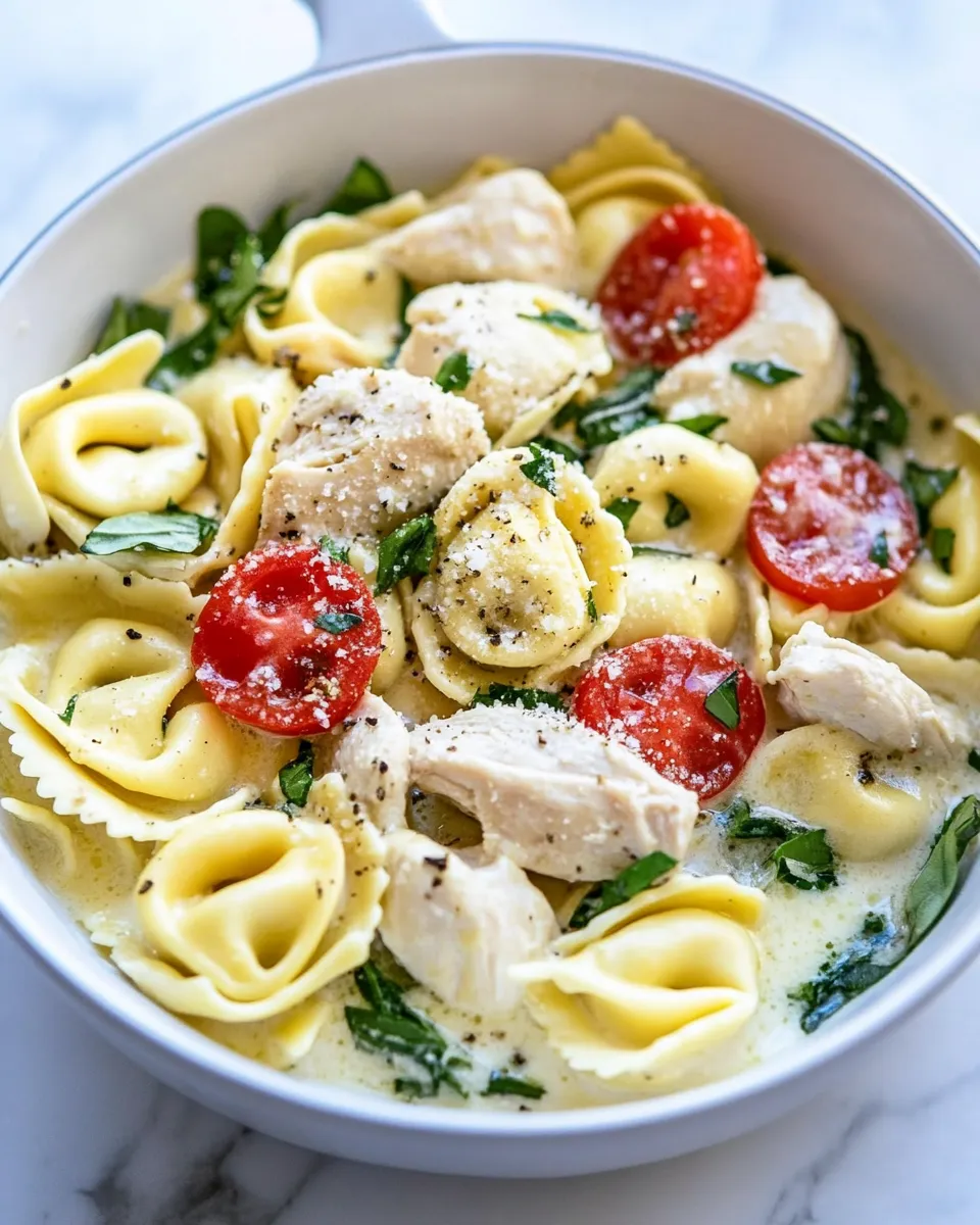 Easy One Pot Creamy Parmesan Chicken Tortellini photo