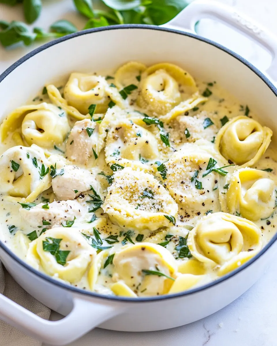 Quick One Pot Creamy Parmesan Chicken Tortellini recipe photo