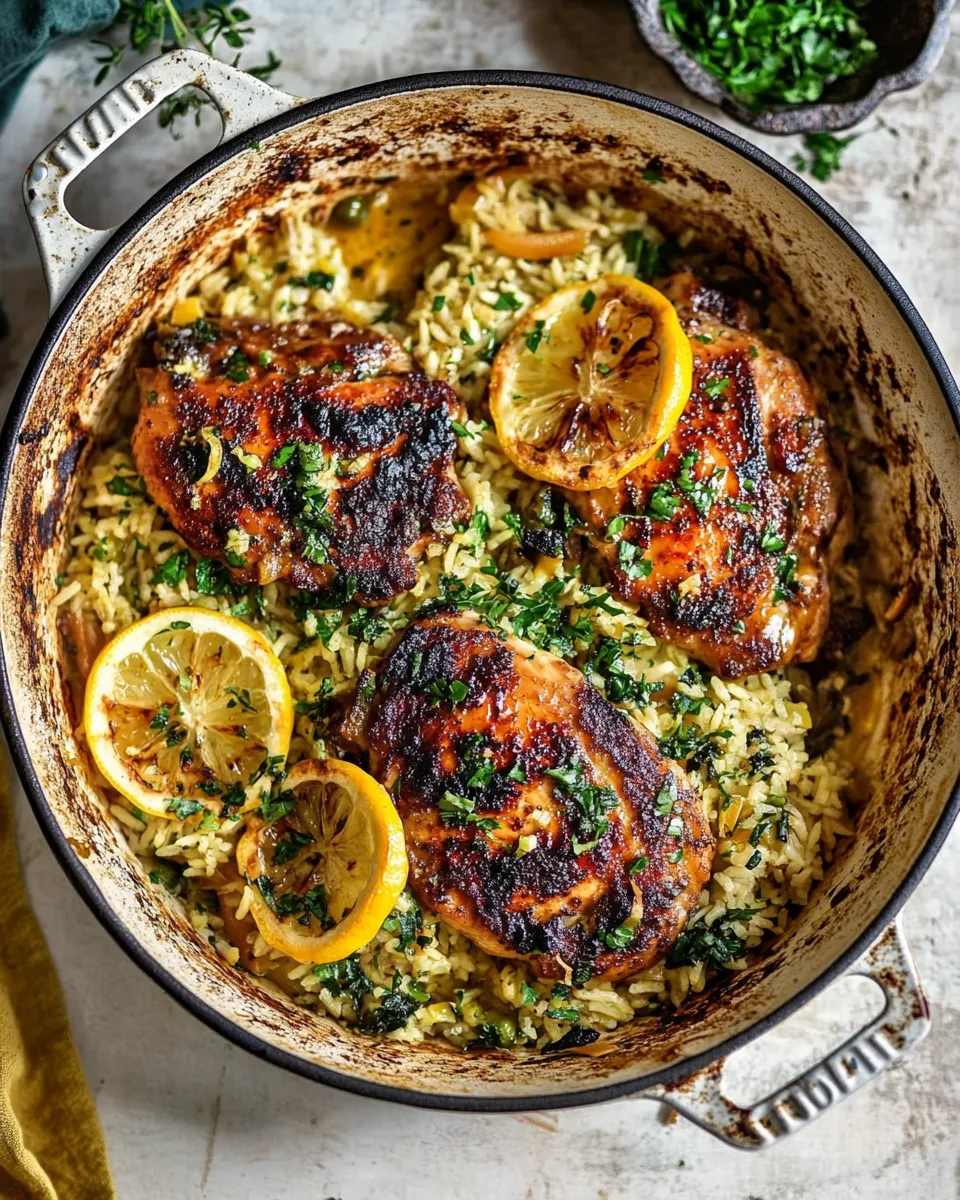 Quick One Skillet Greek Lemon Chicken and Rice. picture