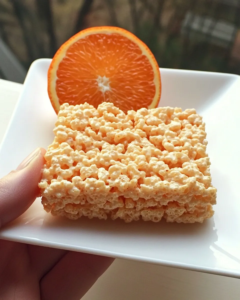 Delicious Orange Creamsicle Rice Krispies Treats shot