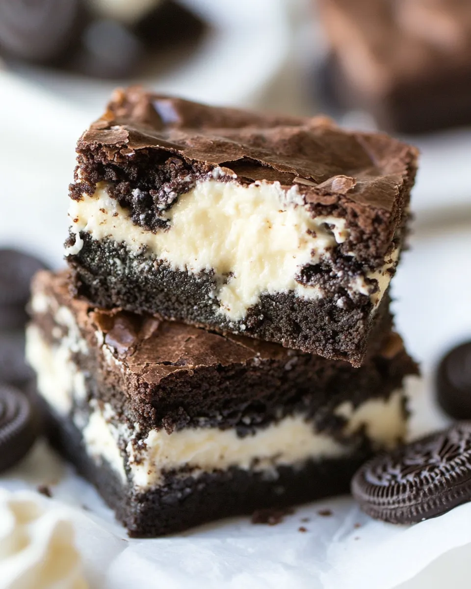 Delicious Oreo Cheesecake Brownies shot