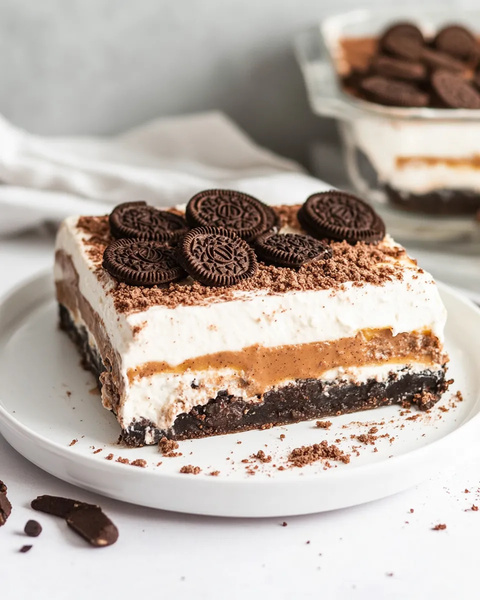 Easy Oreo Lasagna Recipe shot