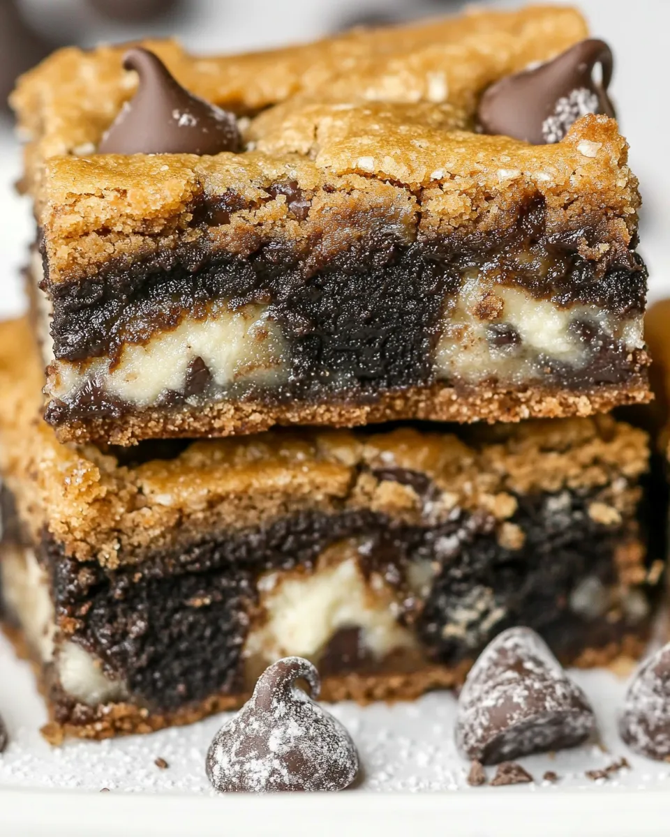 Ultimate Oreo Stuffed Chocolate Chip Cookie Gooey Bars shot