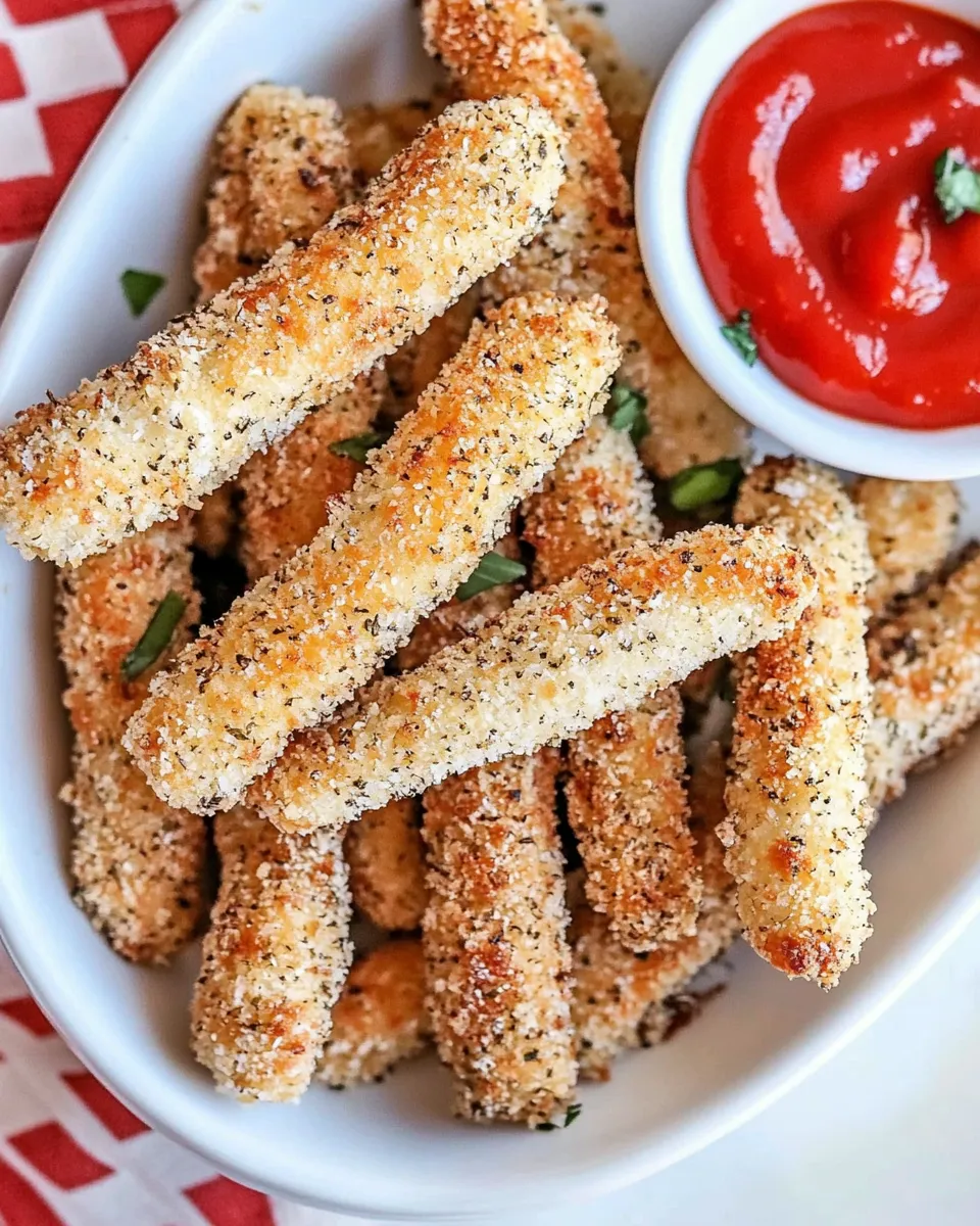 Classic Oven-Baked Mozzarella Sticks Recipe image