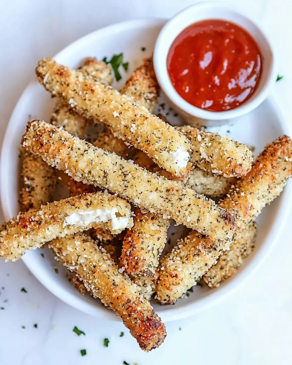 Delicious Oven-Baked Mozzarella Sticks Recipe dish photo