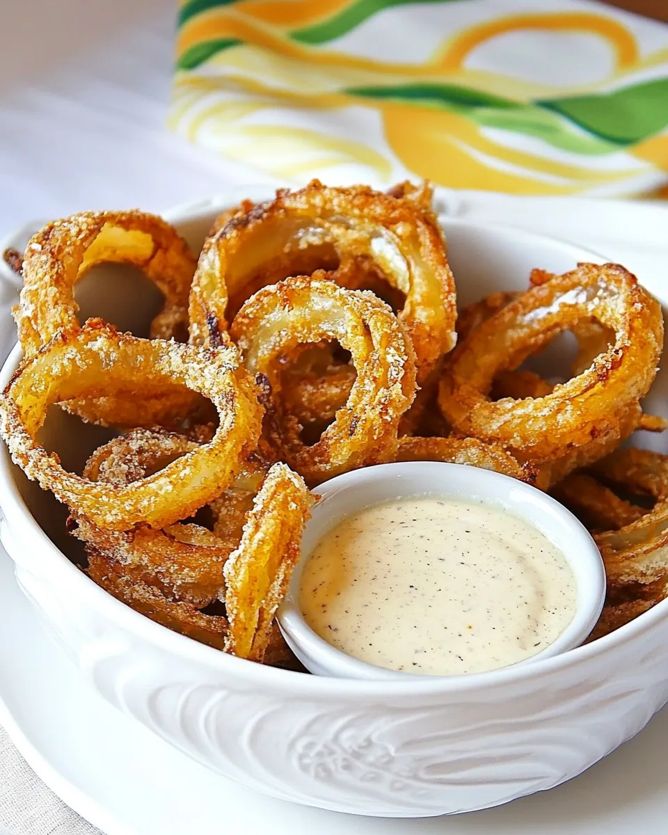 Savory Oven Baked Onion Rings with Cumin Dipping Sauce image