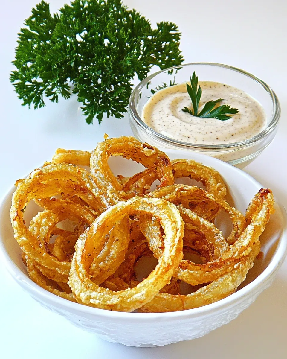 Easy Oven Baked Onion Rings with Cumin Dipping Sauce recipe photo